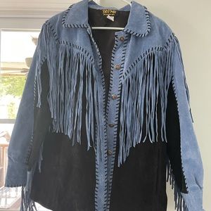 Vintage Boho Chic Western Leather Fringe Jacket